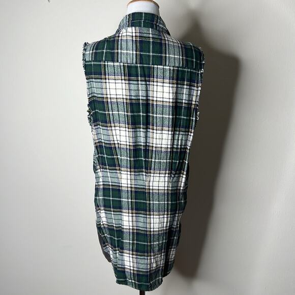 Free People Green Plaid Flannel Sleeveless Dress - Picture 5 of 6